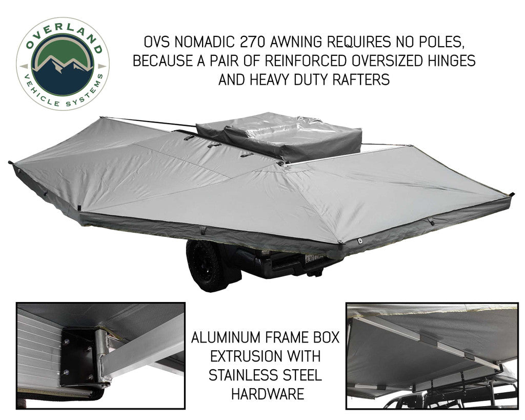 Nomadic Awning 270 Driver Side Dark Gray Cover With Black Cover Universal