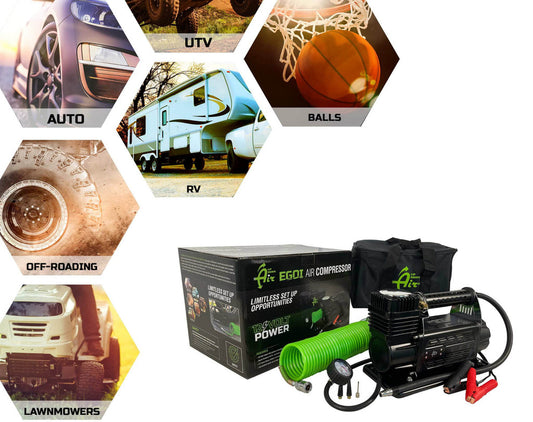 EGOI Air Compressor System 5.6 CFM With Storage Bag, Hose & Attachments Universal