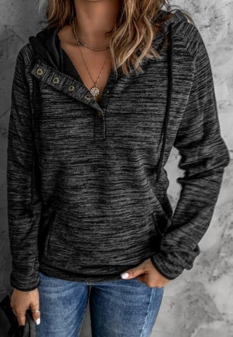 Quarter Button Hoodie