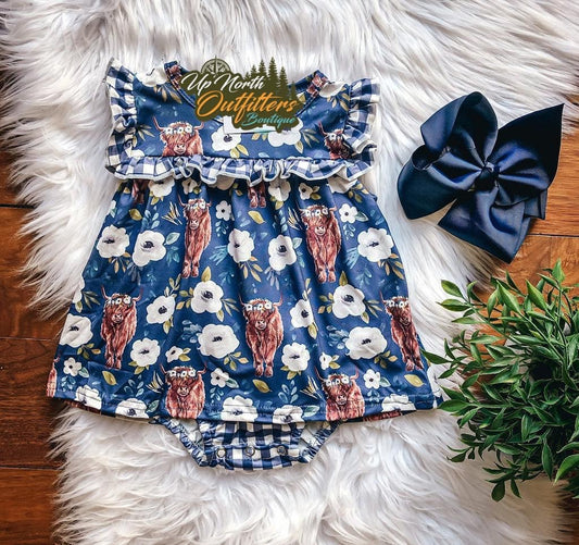 “Sweet Highland Cow” Dress Romper