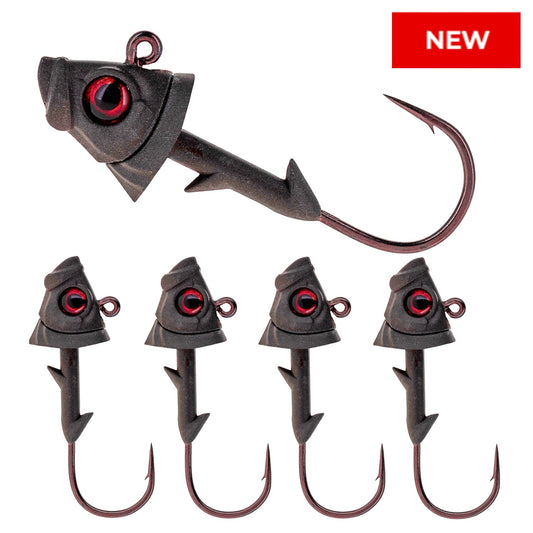 Reaction Tackle 97% Pure Tungsten Swimbait Jig with Realistic Fish Head- 5-PACK - New